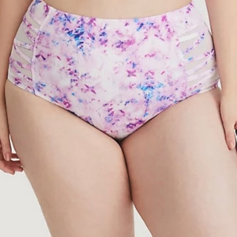 Torrid Multicolor High Waist Lattice Swim Bot